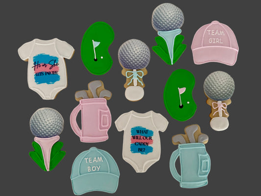 Golf Gender Reveal Cookies